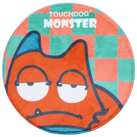 Touchdog Cartoon Sleepy Monster Rounded Cat & Dog Mat Orange Monster One Size PB100